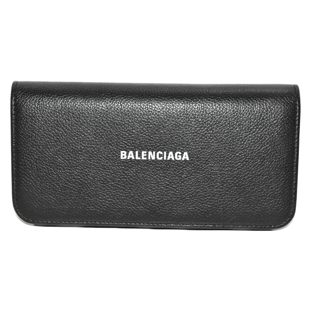BALENCIAGA Ville Continental Wallet Black Leather Long